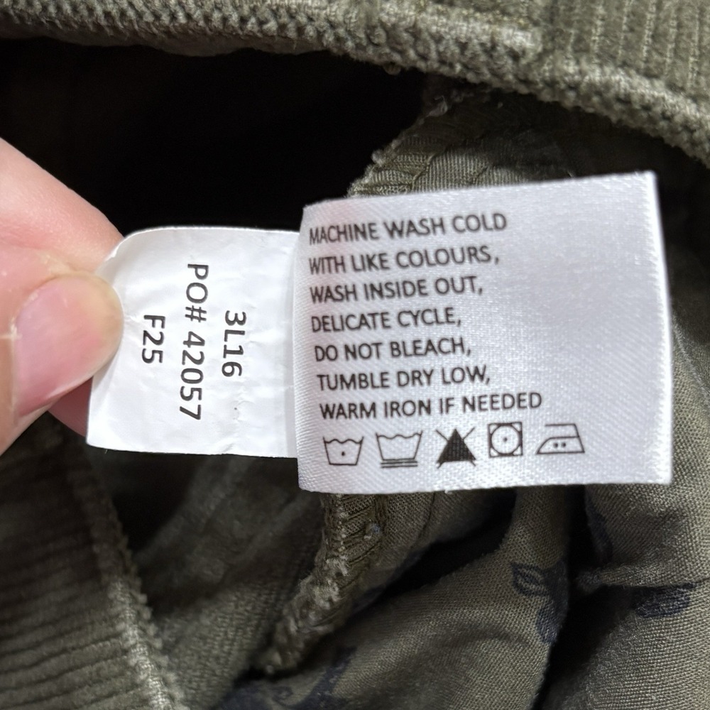 Orvis Corduroy Ultra Wide Leg High Waisted Pants Women's 16 Tarragon Green - Picture 11 of 11